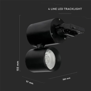 TRACKLIGHT LED 30W 6400K - NEGRU - Img 7