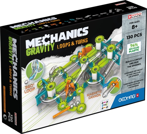 Geomag set magnetic 130 piese Mechanics Gravity RE Loops & Turns, 763