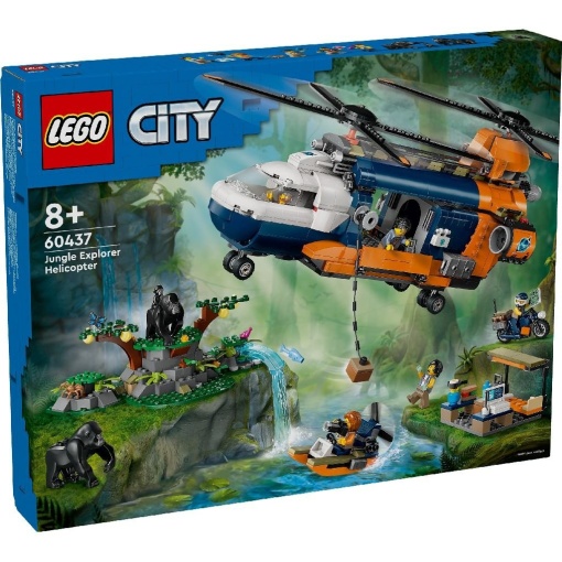 Lego city elicopterul unui explorator al junglei la tabara de baza 60437