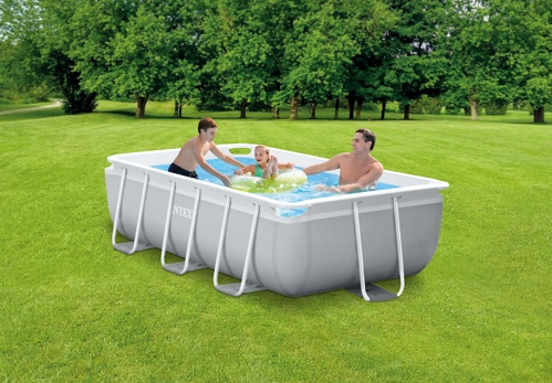 Piscina Intex Prism Rectangular cu cadru, pompa de filtrare si scara inclusa, 3m x 1.75m, IX26784