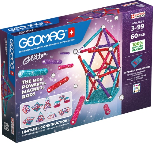 Set constructie magnetic Geomag Glitter 60 buc 536