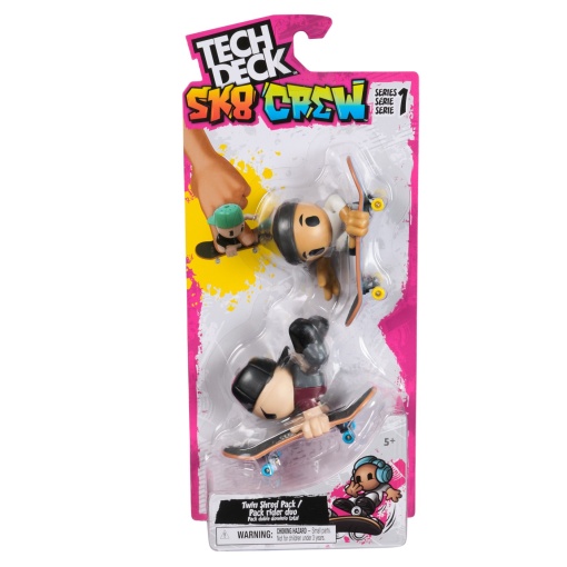 Tech dech sk8 crew pachet 2 seturi placa si figurina 9.6cm sapca neagra si casca neagra