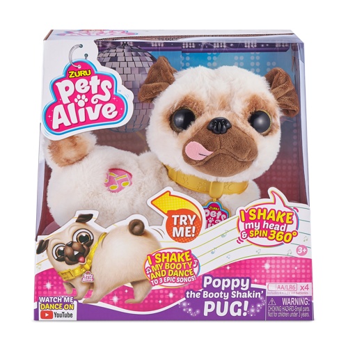 Jucarie interactiva de plus Zuru Pets Alive - Catelusul Pug, 9521