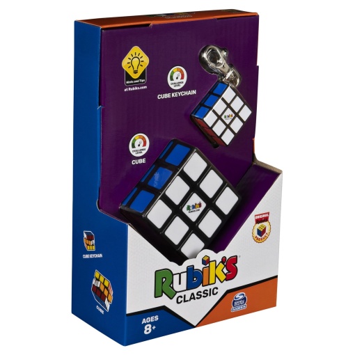 Set cub rubik 3x3 clasic si breloc originale