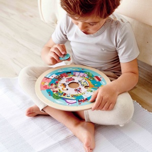 Hape puzzle rotund cu 2 fete - Img 7