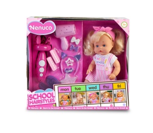 Papusa Nenuco cu accesorii pentru diferite coafuri pentru scoala, NFN60000 - Img 1