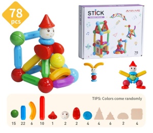 Set de constructie magnetic - STICK (78 piese) - Img 3