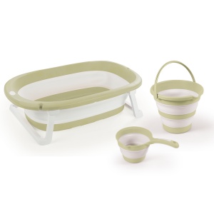 Set 3 in 1 cu cadita pliabila - Verde eco - Img 1