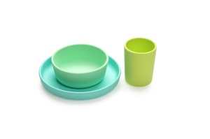 Set 3 recipiente silicon hrana bebe, melii, blue&lime&mint - Img 5