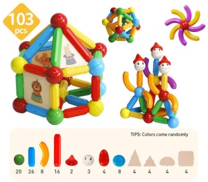 Set de constructie magnetic - STICK (103 piese) - Img 3