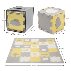 Covoras de joaca kinderkraft luno shapes, puzzle 3d, spuma, yellow - Img 7