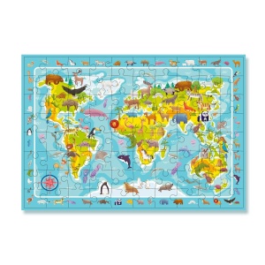 Puzzle - Harta animalelor lumii (80 piese) - Img 1
