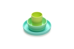 Set 3 recipiente silicon hrana bebe, melii, blue&lime&mint - Img 3