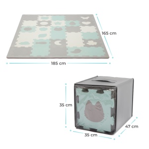 Covoras de joaca kinderkraft luno shapes, puzzle 3d, spuma, mint - Img 6