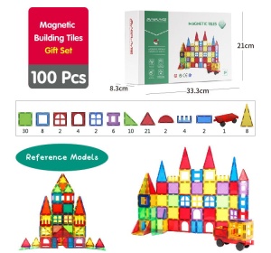 Set de constructie magnetic 3D - 100 piese - Img 3