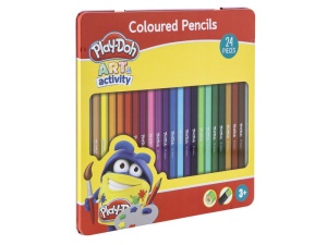 Set 24 creioane colorate in cutie metalica - Img 1