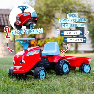 Tractor GO! cu remorca pentru copii, rosu, FK 200B - Img 2