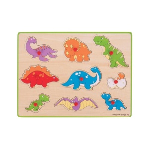 Puzzle din lemn incastru - Dinozauri - Img 1