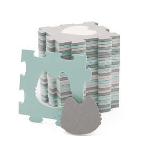Covoras de joaca kinderkraft luno shapes, puzzle 3d, spuma, mint - Img 4