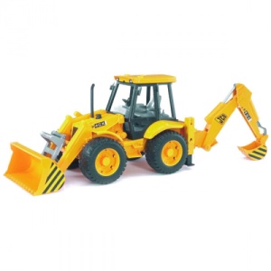 Jucarie Utilaj Bruder Tractor JCB 4CX cu Incarcator Frontal și Lama, BR02428 - Img 1