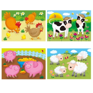 Set 4 puzzle-uri Animale de la ferma (4, 6, 8, 12 piese) - Img 2
