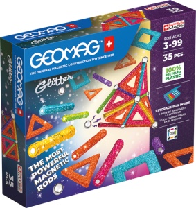 Set de constructie magnetic Geomag Glitter Panels 35 piese, 535 - Img 1