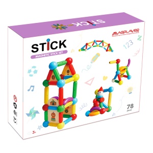 Set de constructie magnetic - STICK (78 piese) - Img 1