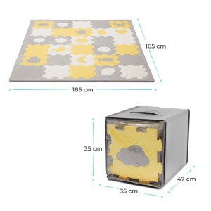 Covoras de joaca kinderkraft luno shapes, puzzle 3d, spuma, yellow - Img 6