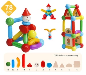 Set de constructie magnetic - STICK (78 piese) - Img 2