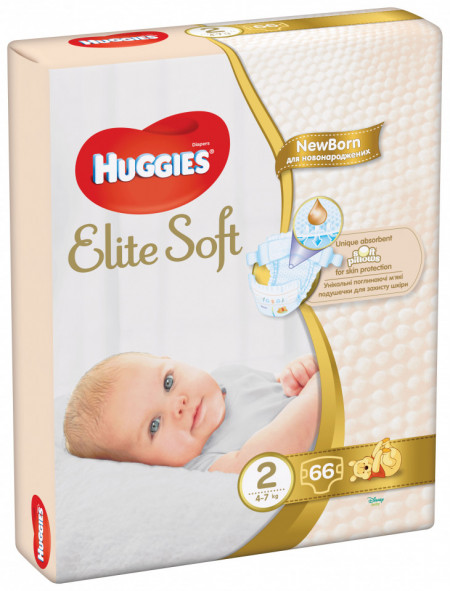 Scutece Huggies Jumbo Pack Elite Soft Nr.2, 4-6 kg, 66 buc