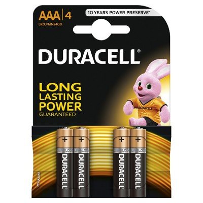 Set 4 baterii Duracell Basic, AAA
