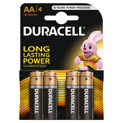 Set 4 baterii Duracell, Basic AA