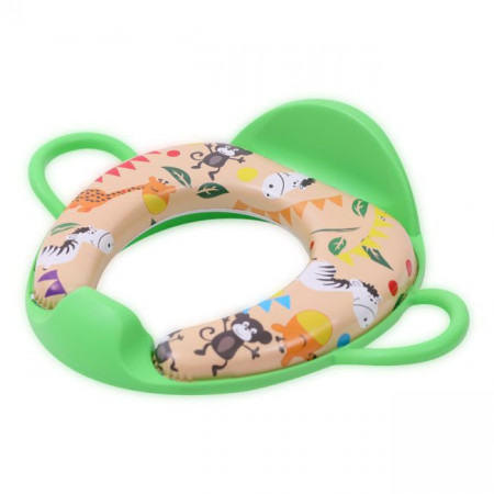 Reductor moale pentru toaleta, cu manere si spatar, Lorelli, Green Monkey