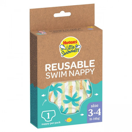 Scutec-chilotel pentru baie refolosibil, Huggies, nr 3-4, 11-14 kg, 1 buc, Tropical