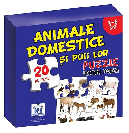 Animale domestice si puii lor ( puzzle podea 50/70 + afis 50/70 )