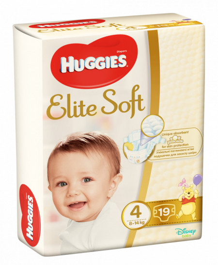 Scutece Huggies Elite Soft Nr.4, 8-14 kg, 19 buc