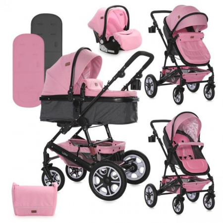 Carucior Lora, 3 in 1, Lorelli, Pink