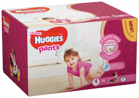 Scutece-chilotel Huggies Box Pack, Nr.4, Fete, 9-14 kg, 72 buc