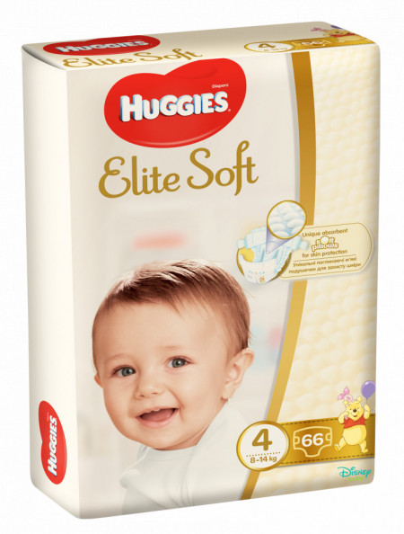 Scutece Huggies Mega Pack Elite Soft Nr.4, 8-14 kg, 66 buc