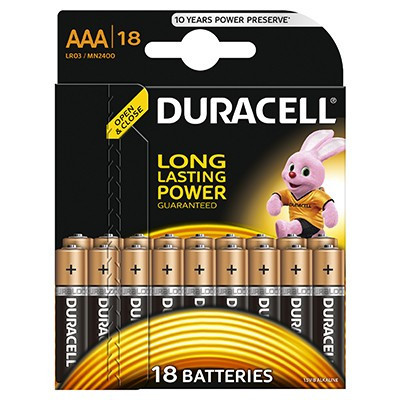 Set 18 baterii Duracell Basic, AAA