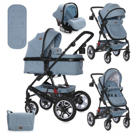 Carucior Lora, 3 in 1, Lorelli, Blue