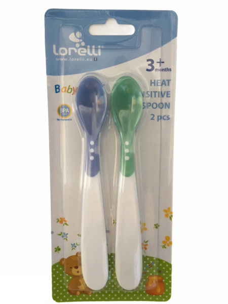 Set 2 lingurite termosensibile, culori diferite, Lorelli
