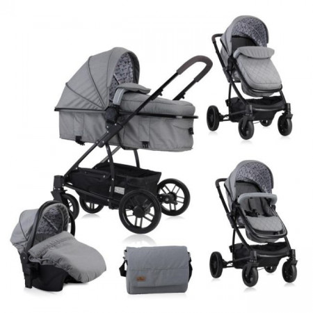 Set Carucior 3 in 1, S 500, cos auto inclus, Lorelli, Dark Grey Lighthouse