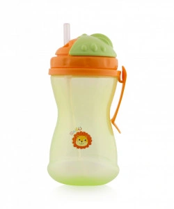 Cana sport anticurgere cu toarte si pai 400 ml, 12+ luni, Lorelli