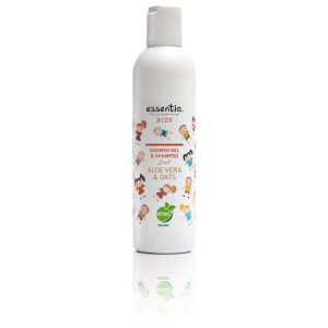 Gel de dus si sampon natural pentru copii 2 in 1 Aloe Vera & Ovaz 250ml