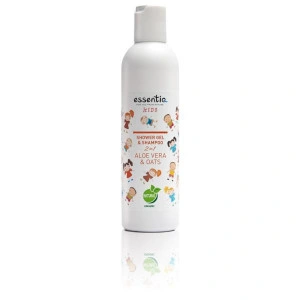 Gel de dus si sampon natural pentru copii 2 in 1 Aloe Vera & Ovaz 250ml