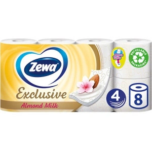 Hartie igienica Zewa Exclusive Almond Milk, 4 straturi, 8 role