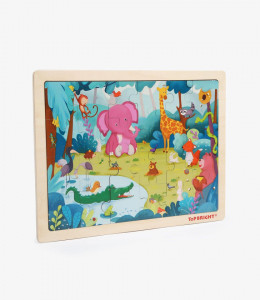 Puzzle din lemn - Animalute jucause - Img 2