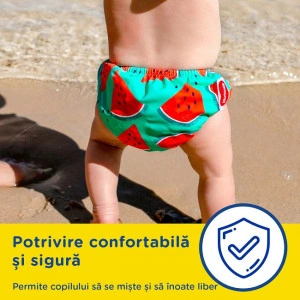 Scutec-chilotel pentru baie refolosibil, Huggies, nr 2-3, 5-11 kg, 1 buc, Watermelon - Img 2
