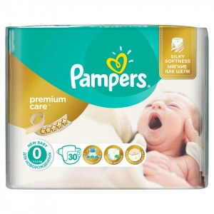 Scutece Pampers Premium Care 0 New Born Carry Pack 30 buc